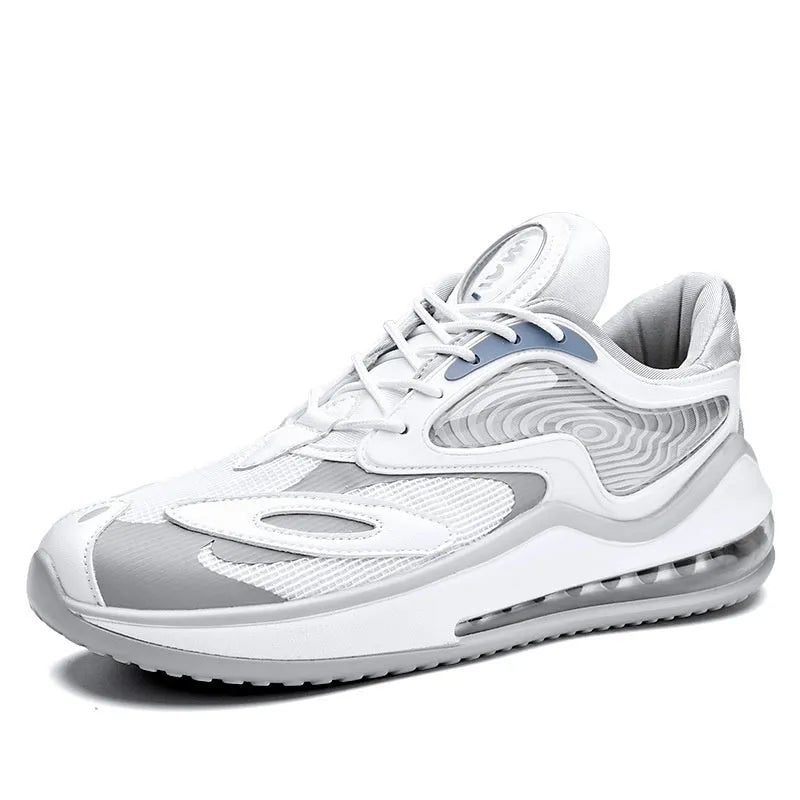 Men's Space Black summer casual shoes with air cushion and rubber sole
