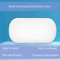 White ABS wireless UV steriliser box for phones and jewellery with USB cable.