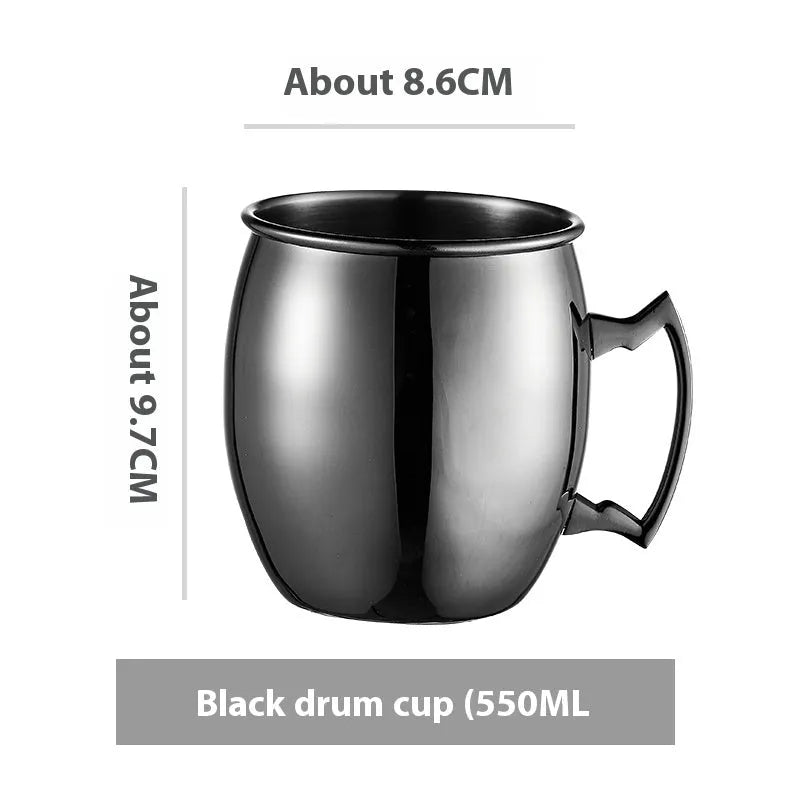 Stainless steel Moscow mule cup with copper plating in metallic finish