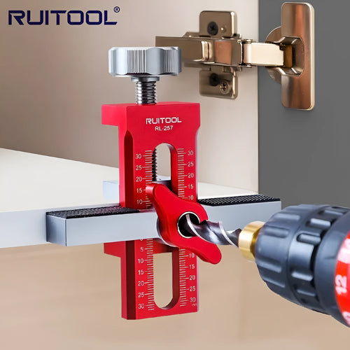 Aluminium alloy cabinet door installation aid tool for woodworking projects with 10mm diamond hole fittings