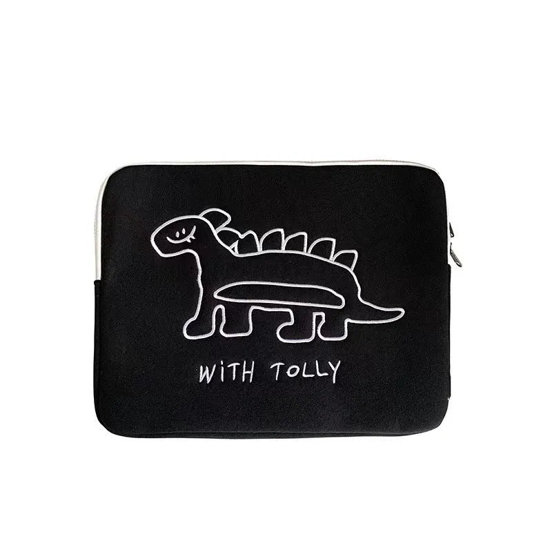 Embroidered animal design laptop sleeve in polyester with puppy pattern for 13-15 inch laptops