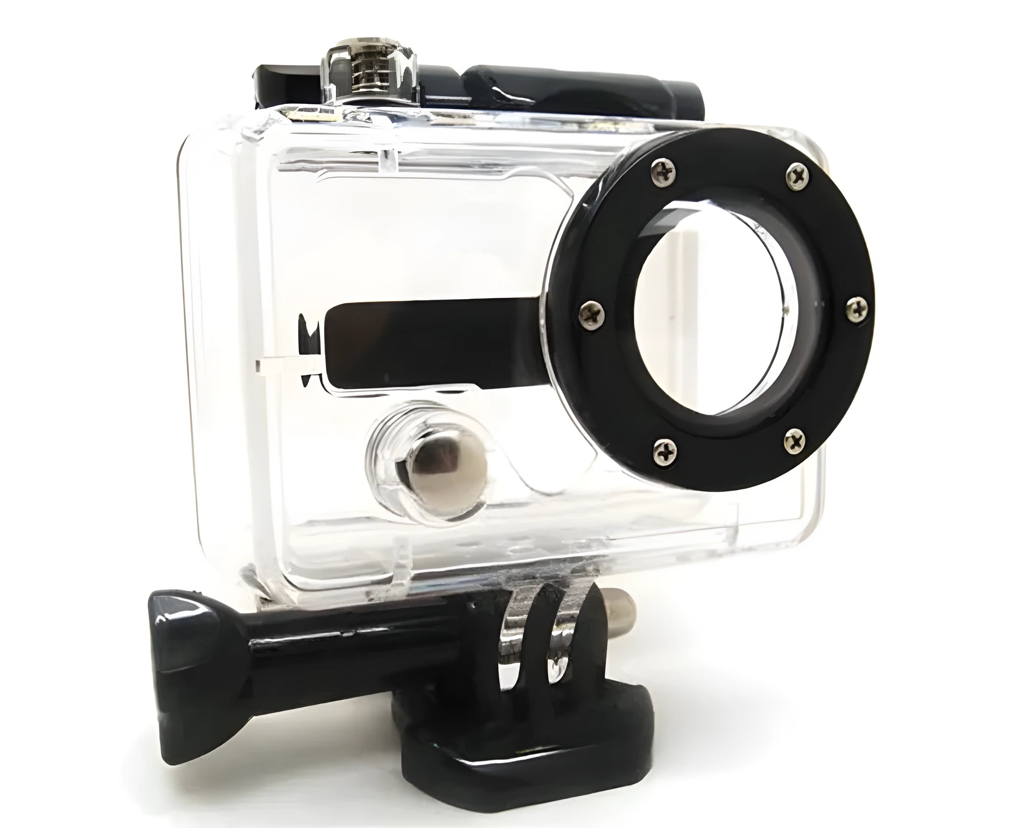 GoPro Hero 2 waterproof housing case with flat glass lens, depth rating 30 metres