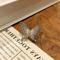 Women's copper butterfly ring with dripping oil finish and adjustable open loop design