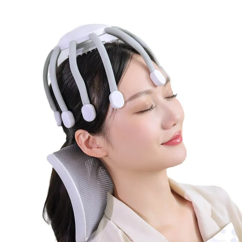 YK Series USB head massager with black vibrating claws showing YK-550 and YK-580 model options