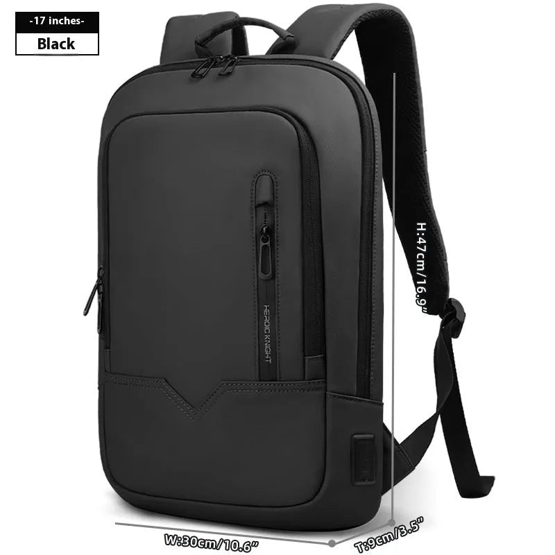 Lightweight polyester commuter backpack with USB port in olive green colour