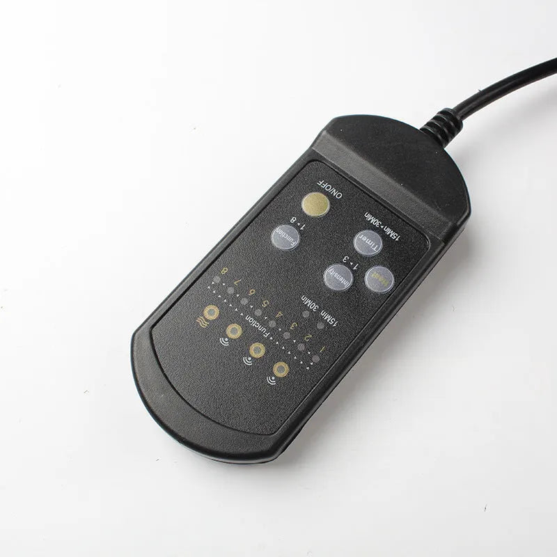 Black infrared heating massage mat seat cushion with AC power and variable speed control
