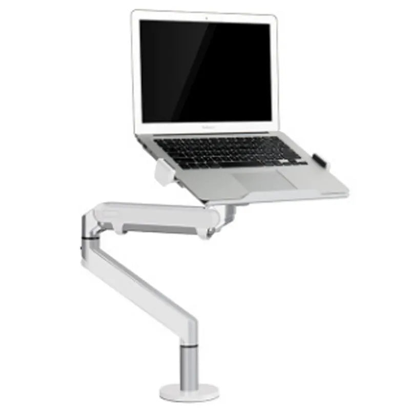 Aluminium computer stand with air pressure arm bracket in black or silver colour
