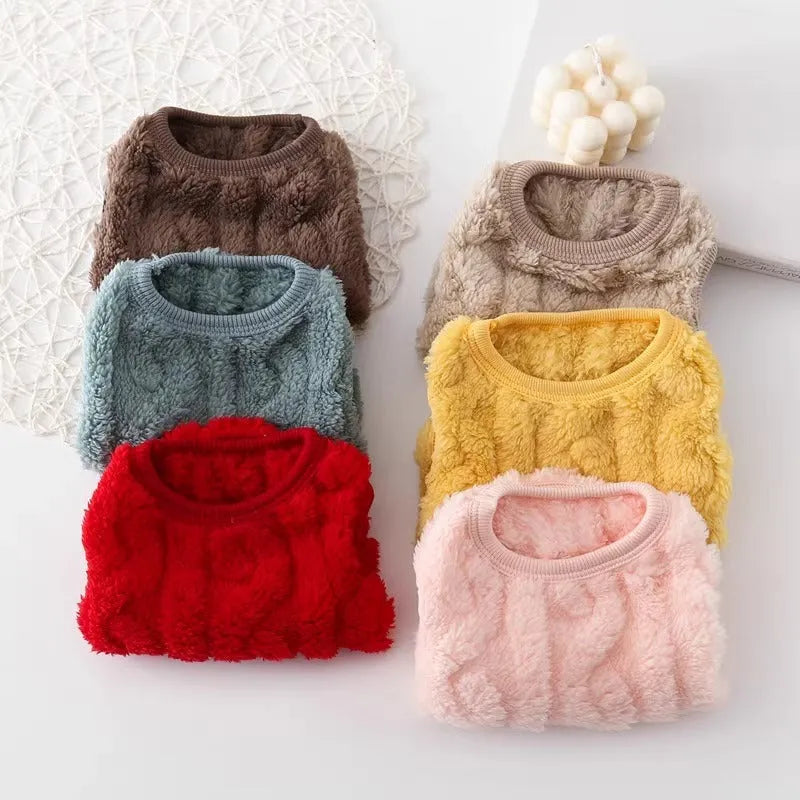 Thermal knitted thickened polyester vest for small dogs, yellow colour, XS size, chest circumference 30 cm