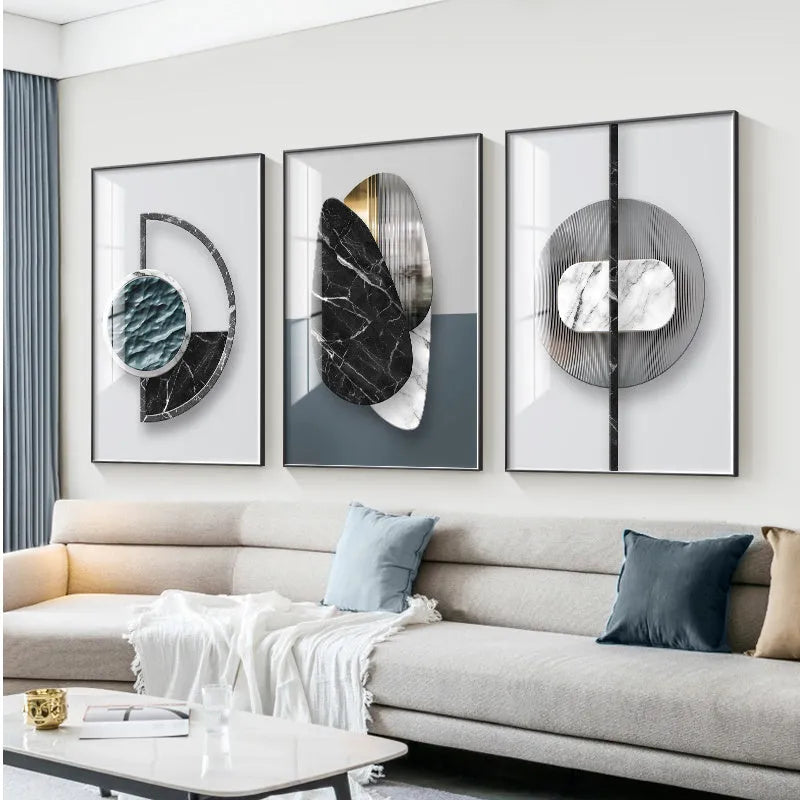 Abstract geometric pattern canvas wall painting in multiple size options