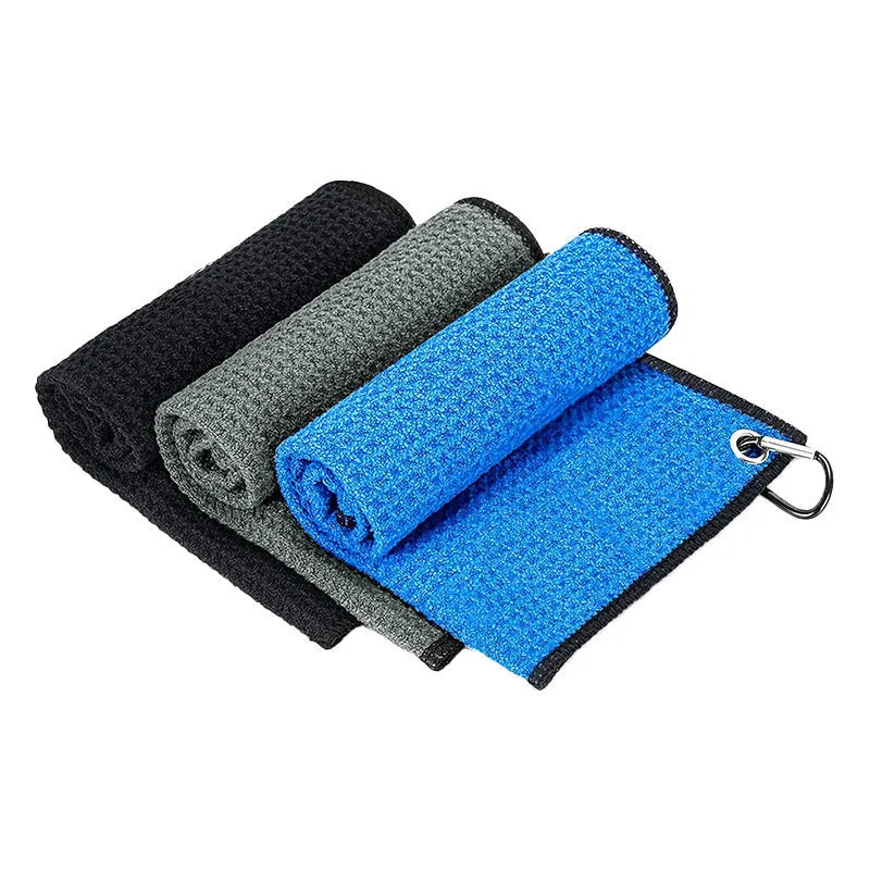 Waffle texture golf ball cleaning cloth with pineapple lattice pattern in multiple colour options