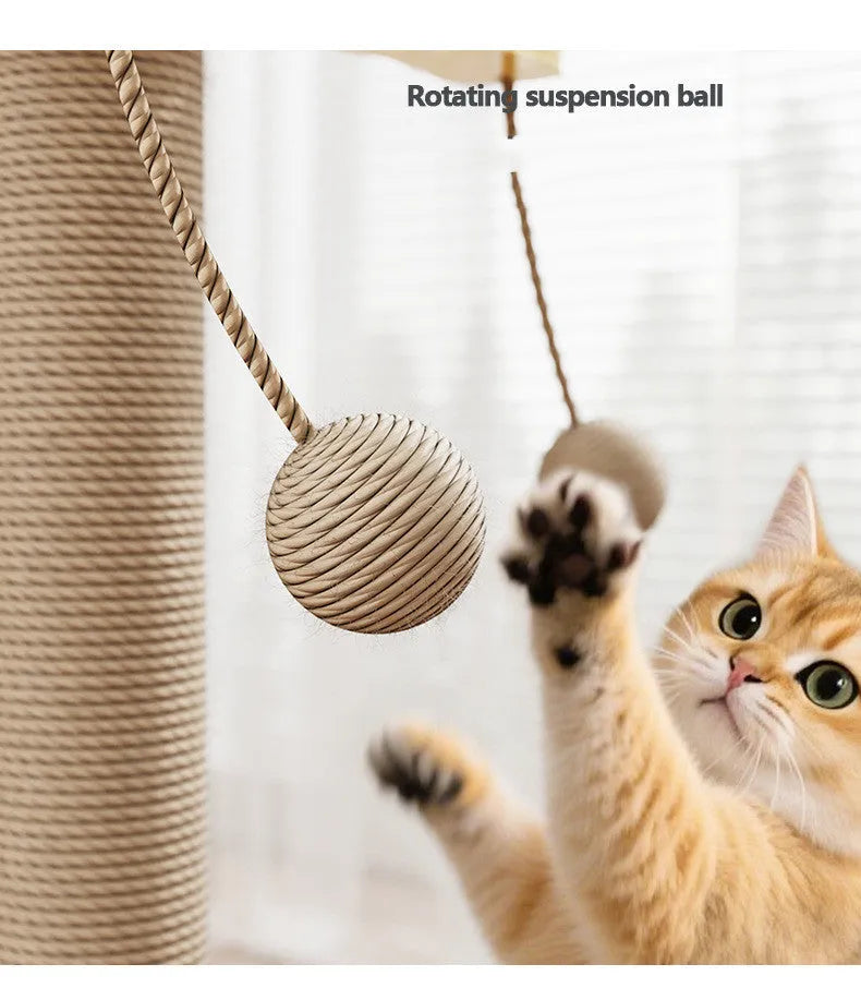 Scratch-resistant chip hanging ball kitty toy cat climbing frame with windmill design