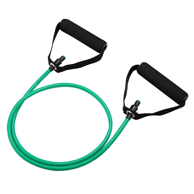 Adjustable chest expander tension rope in five colours representing 10LB to 30LB resistance levels