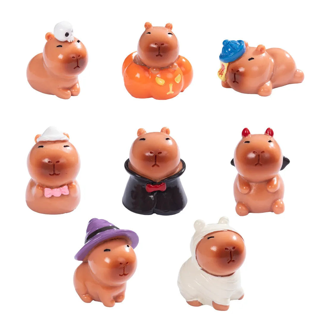 Halloween-themed capybara resin decoration showing one of eight character designs, such as pumpkin or vampire.