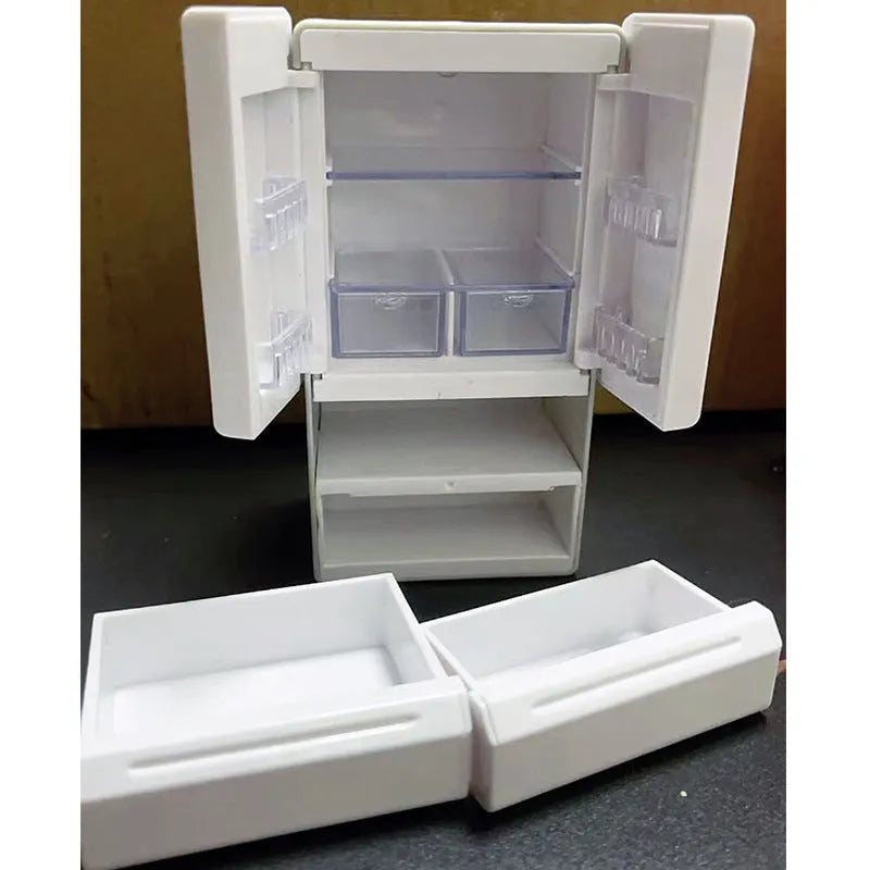 White plastic miniature candy toy model with lighting feature showing detailed candy design