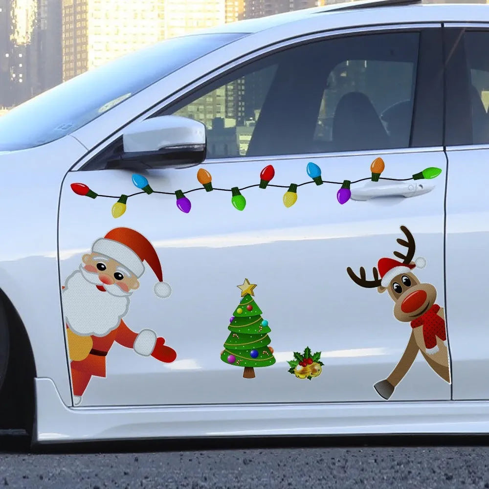 Medium-sized cartoon Christmas elk magnetic decoration sticker for car in RFM025 colour.