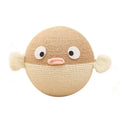 Puffer Leakage Food Feeder Funny Toy, a 15cm cube pet puzzle made of sisal hemp strips.