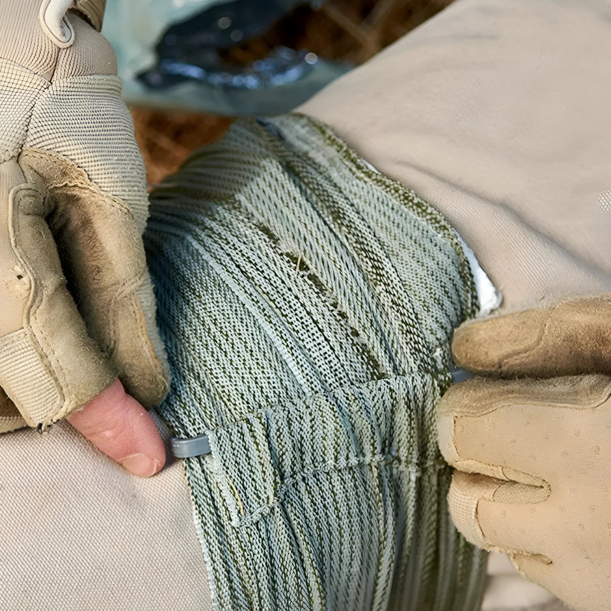 Tactical training hemostatic bandage showing portable gauze tape in multiple size options
