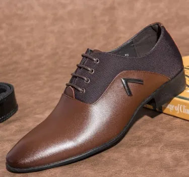 Men's black Oxford shoe with a low-cut artificial PU upper and rubber sole on a white background.