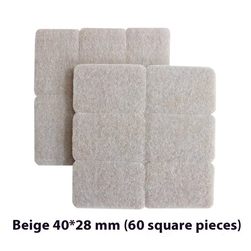 Beige plastic chair leg stoppers in round and square shapes with multiple size options