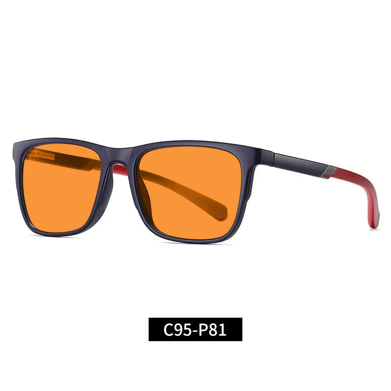 Orange CR39 anti-blue light UV glasses zero degree full rim frame street style