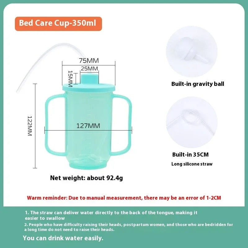 Oblique mouth anti-choke drinking cup with handle and optional wrist splint for elderly and pregnant women