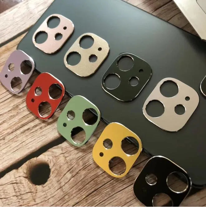 Metal lens protection ring for iPhone 11 and iPhone 11 Pro in assorted colours.