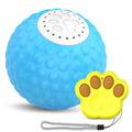 Remote control smart cat ball toy in blue, green, and yellow colours for interactive indoor play