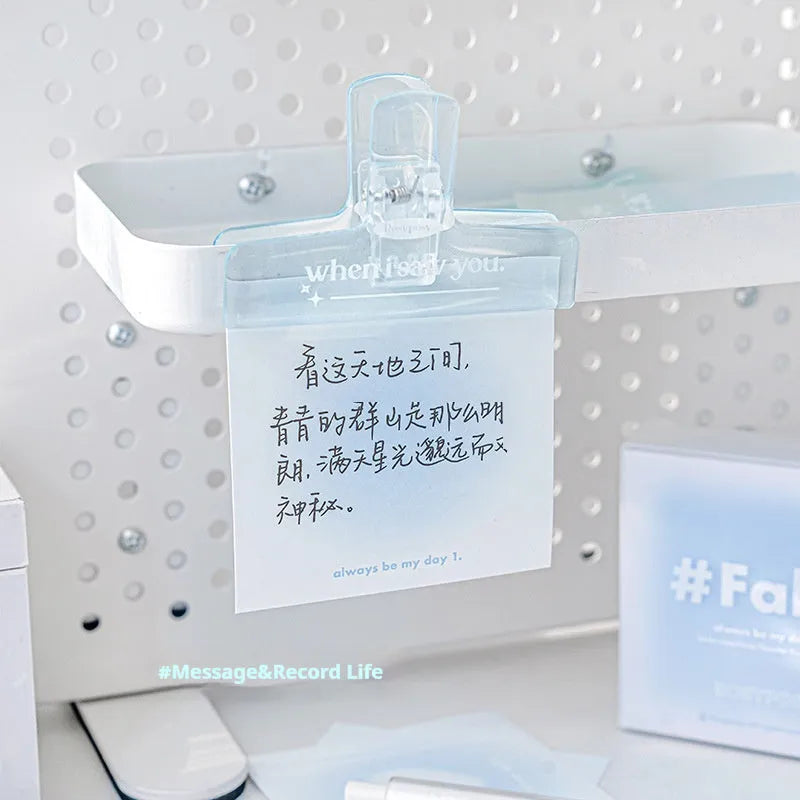 Square 70mm multifunctional notepad with gradient colour cover, showing sticky notes and parchment inner pages.