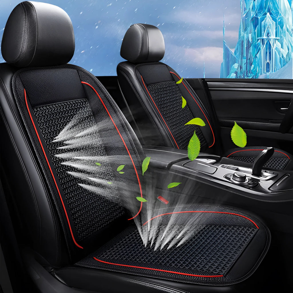 Square black car ventilation seat cushion with massage function and power cord