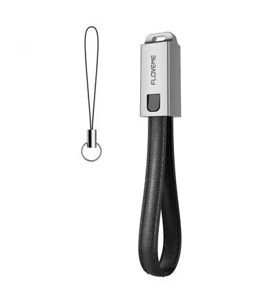 20cm leather braided USB to Lightning iPhone charging cable with zinc alloy connector