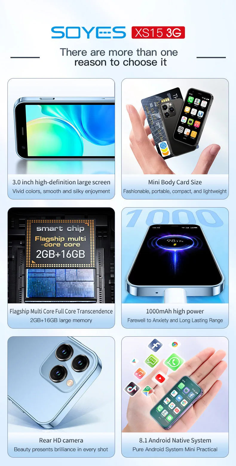 S23PRO & XS15 mini smartphone in black, green, or pink purple with 30cm screen.