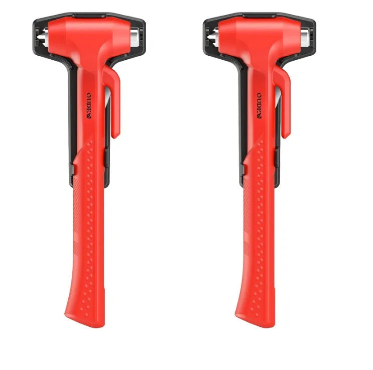 Window breaker safety hammer with ABS body and high carbon steel tip in red colour