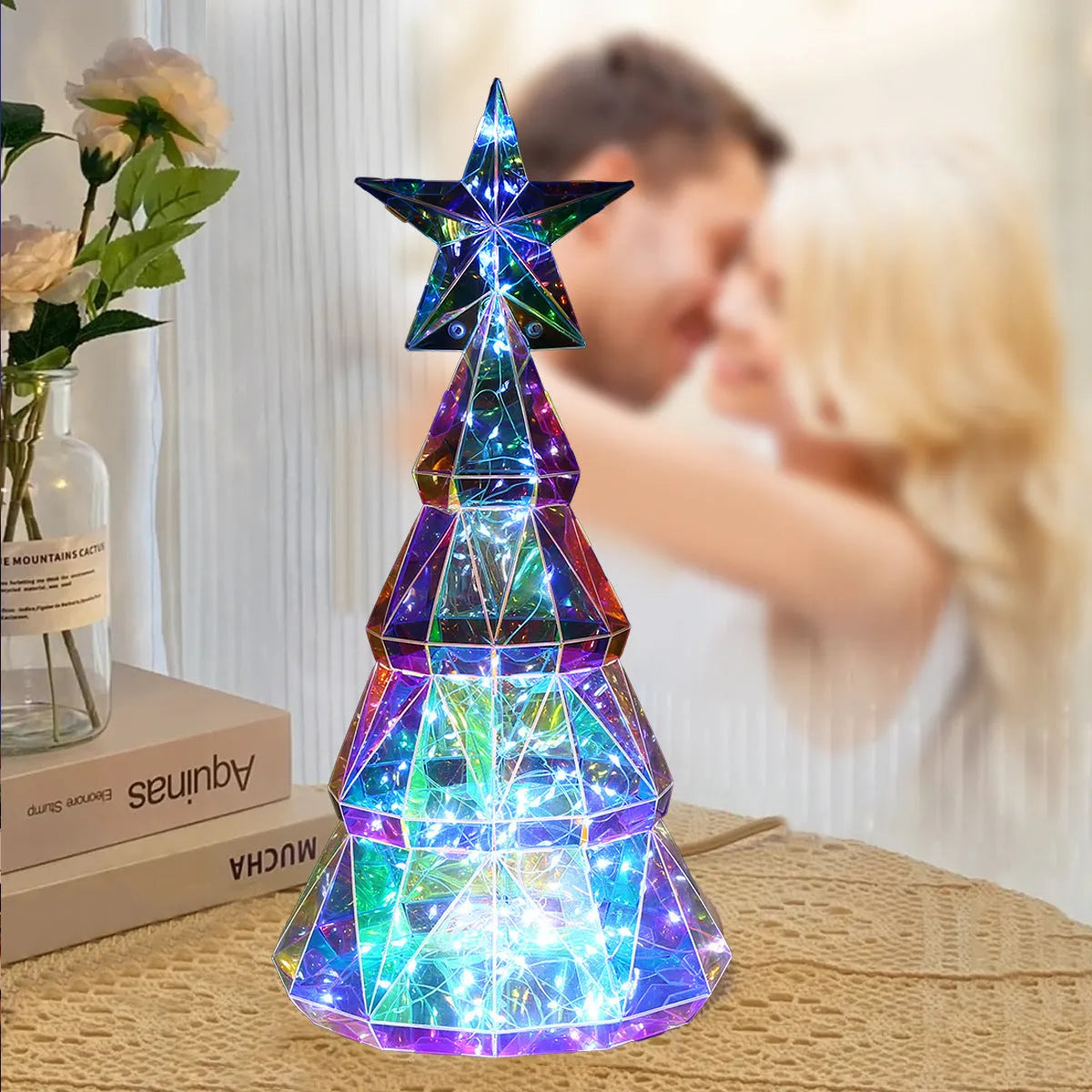Colourful cartoon Christmas tree light decoration measuring 14.5x4.8x20cm