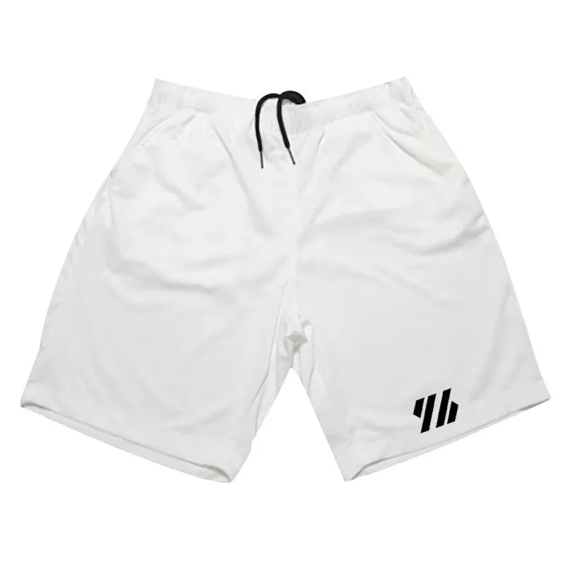 Man's loose-fit metal silk polyester sports shorts in army green colour for summer running.
