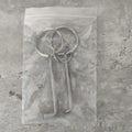 Two-piece alloy metal wrench tool set for portable household DIY use.