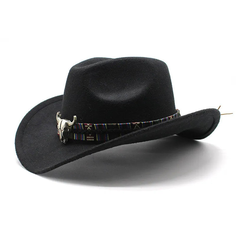 Western cowboy hat with a bell crown in polyester, shown in one of 14 available colours including army green and wine red.