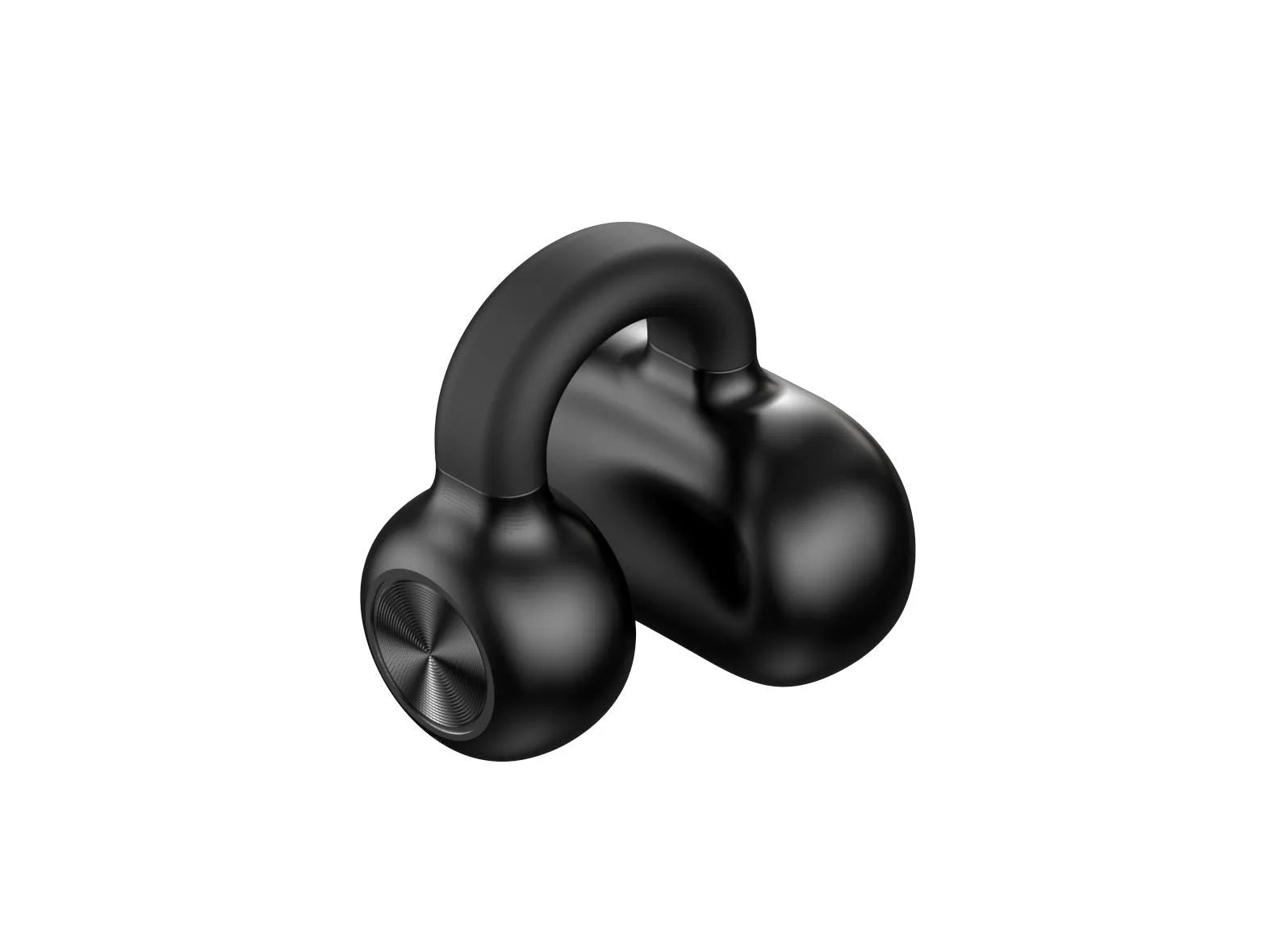 Wireless clip-on bone conduction earphones in black or white for exercise and hands-free calls