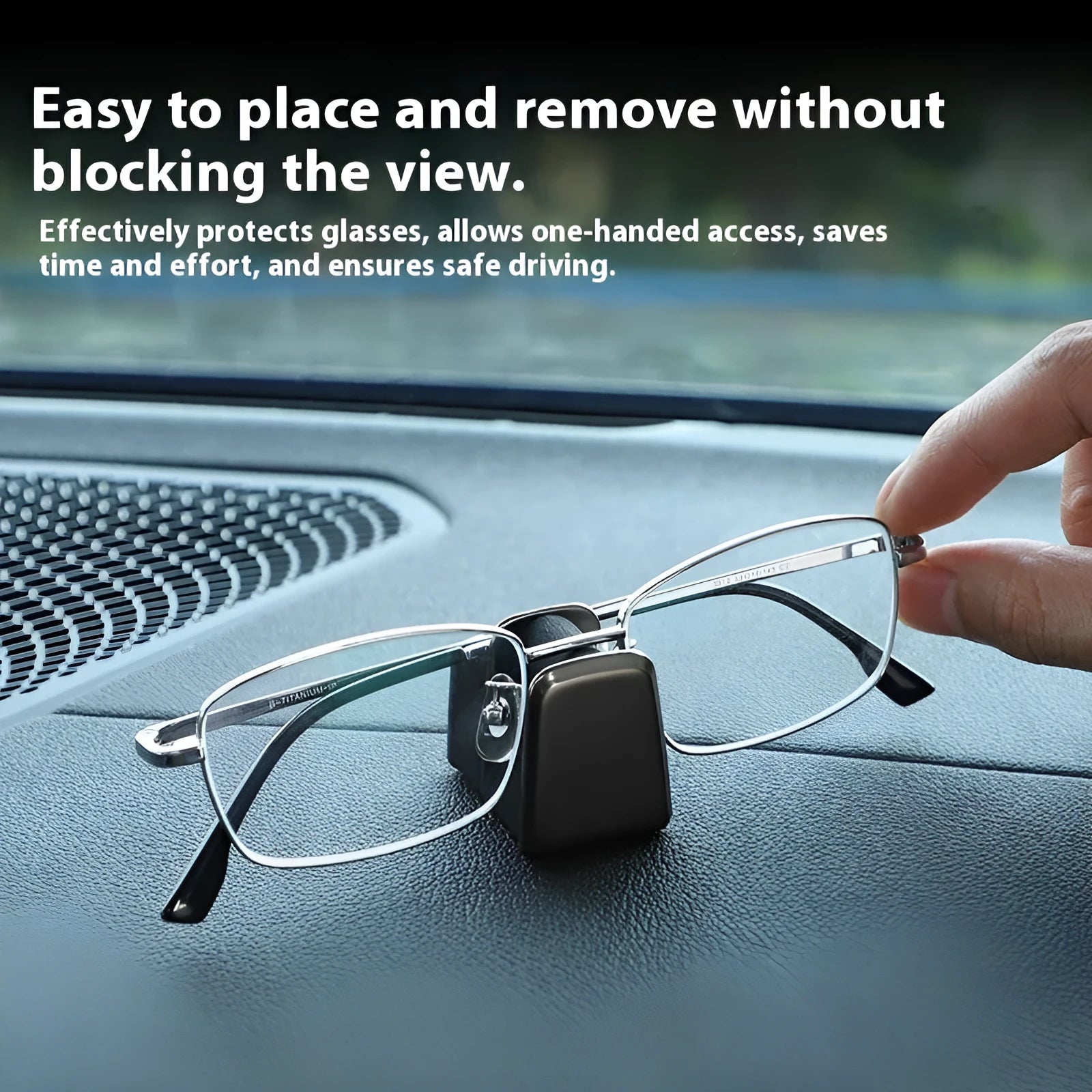 Zinc alloy car dashboard sunglasses clip with leather finish in choice of colours