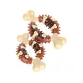 Natural rubber bone-shaped dog molar toy for teeth grinding in two sizes