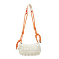 Women's soft nylon pillow crossbody messenger bag with rhombus pattern and zippered pocket.