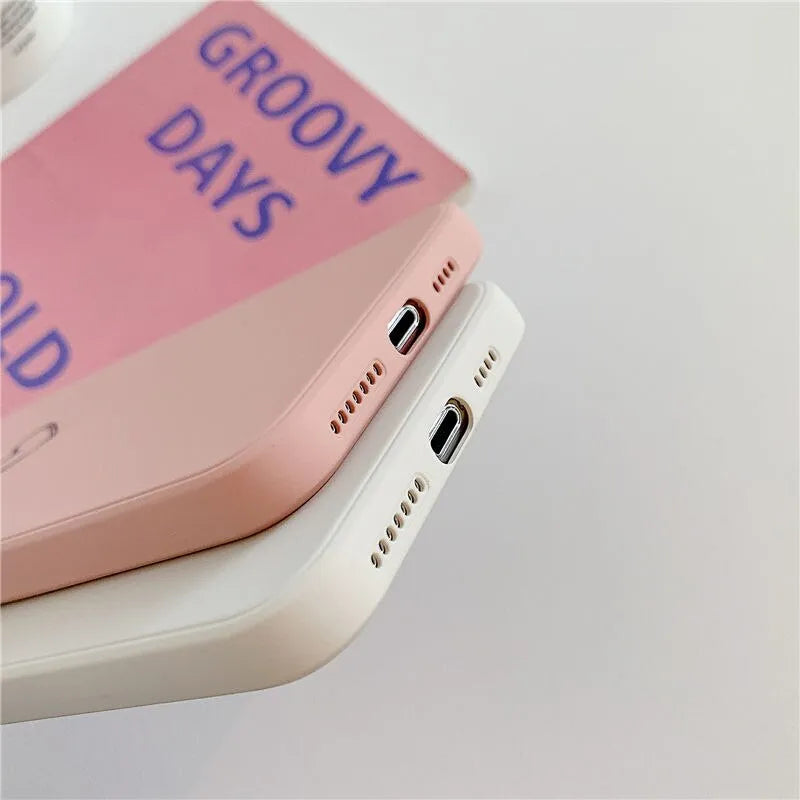 Solid colour silicone TPU phone case for Apple iPhone on a plain background.