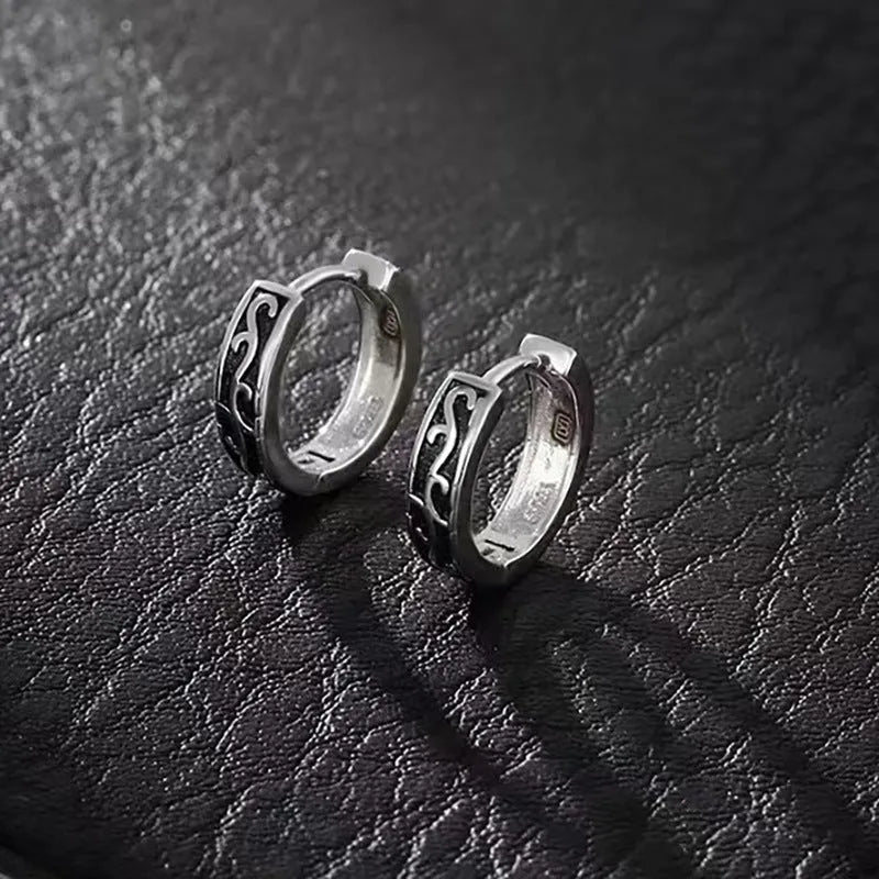 Men's simple geometric copper earrings for hip hop style in 10mm and 14mm sizes.