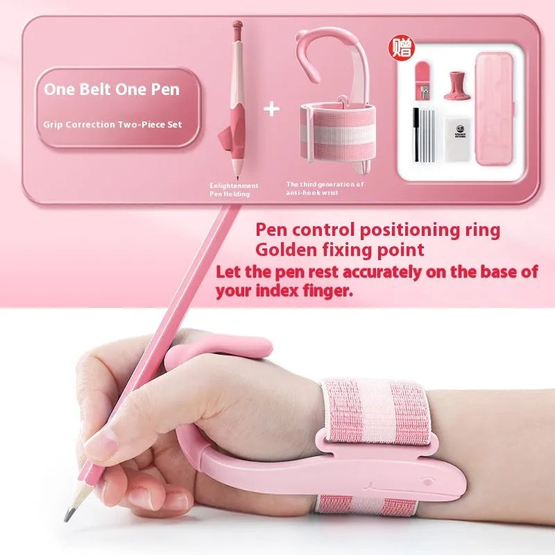 Blue anti-hook pen control corrector wrist brace with ABS nylon construction