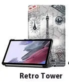 LenovoTab P12 plastic protective case in a decorative pattern, folded to show the integrated magnetic stand.
