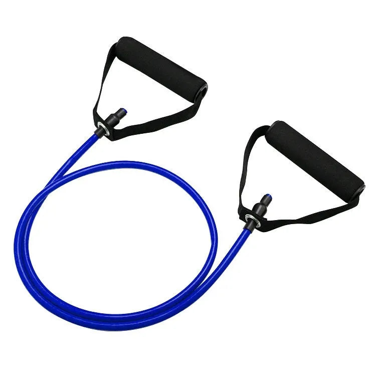 Adjustable chest expander tension rope in five colours representing 10LB to 30LB resistance levels
