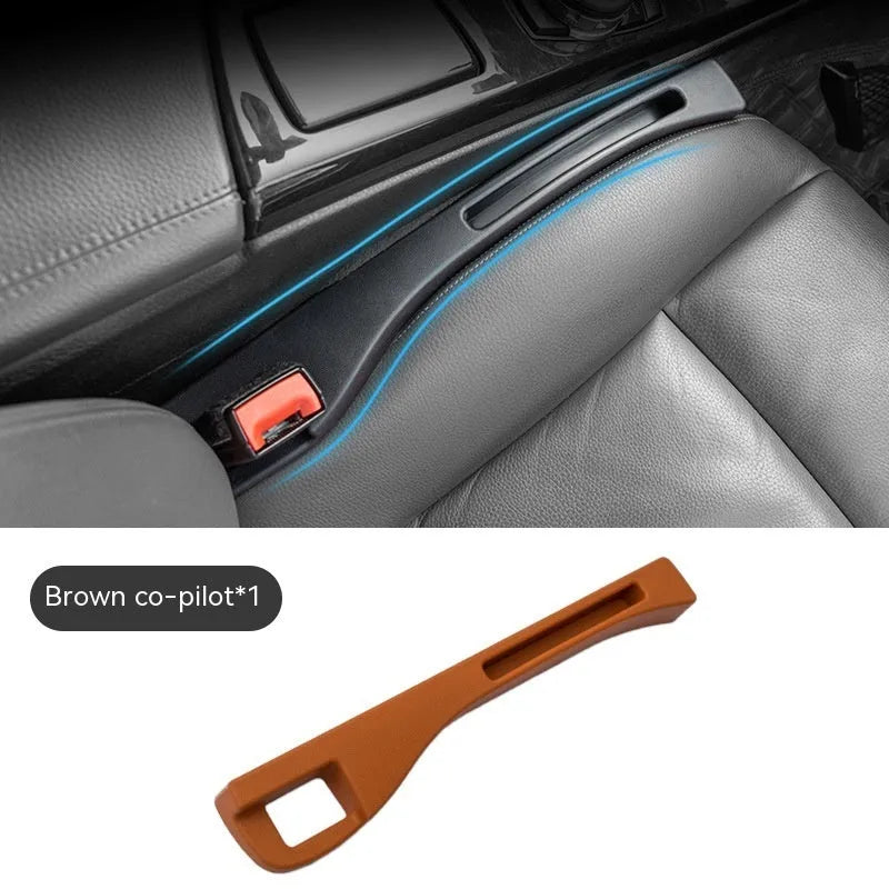 Black plastic car seat gap storage box with handle for organising driving essentials