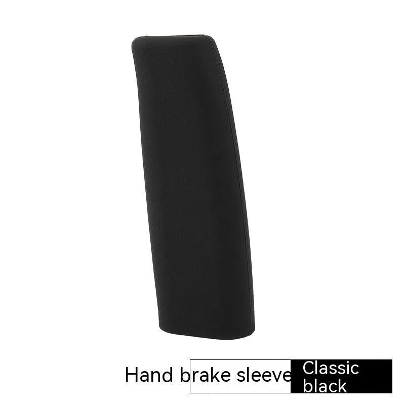 Universal silicone handbrake sleeve for cars in five colours: black, grey, beige, red, and blue.