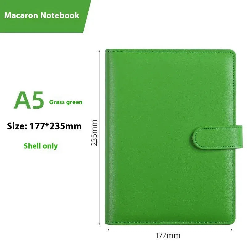A5 PU leather notebook shell with zipper closure in solid colour options