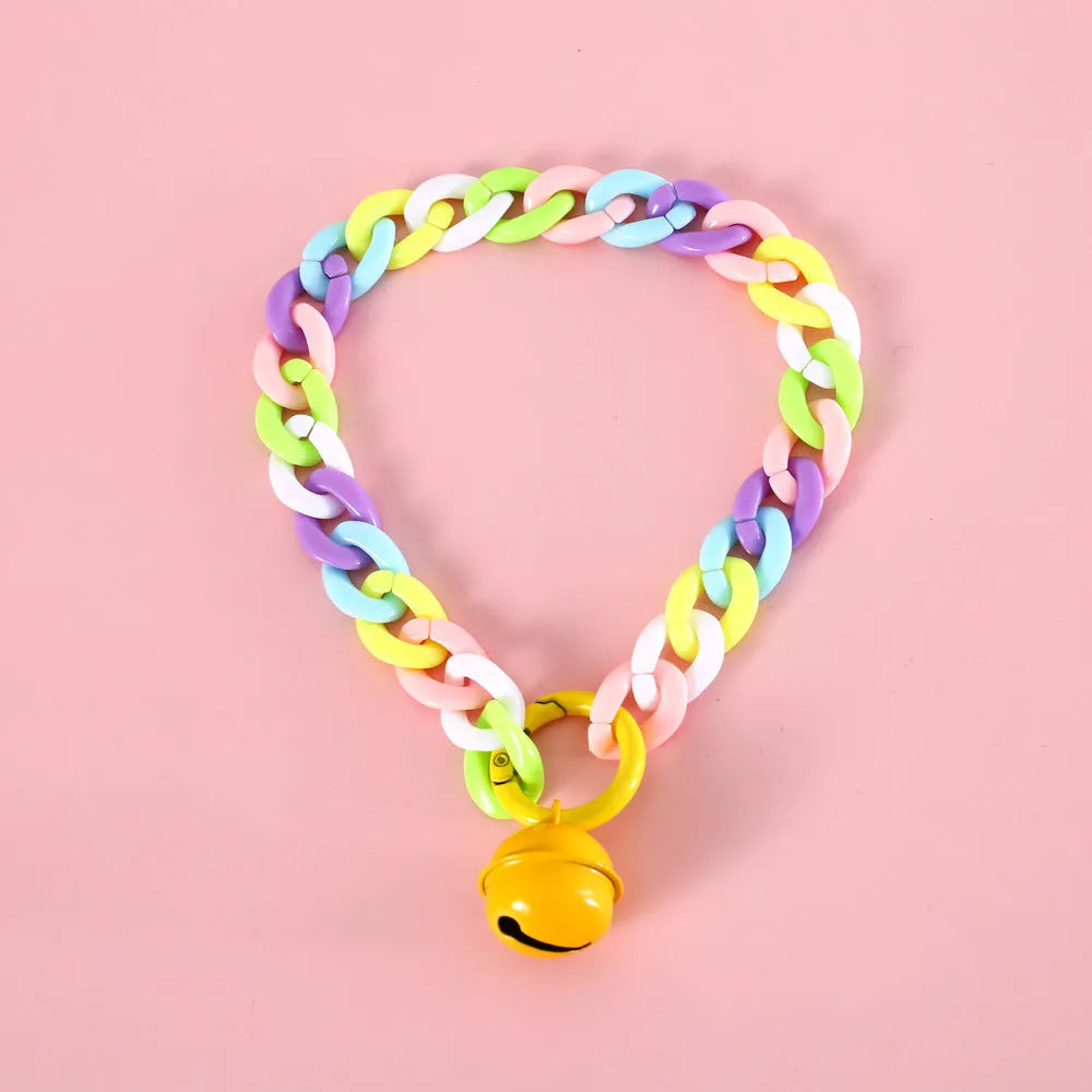 Macaron colour plastic pet collar for cats dogs rabbits with S and M size options