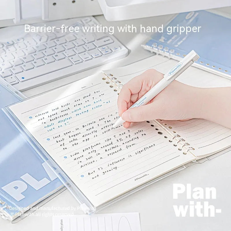 A5 PVC loose spiral notebook can store in blue or white colour with 148x210mm dimensions